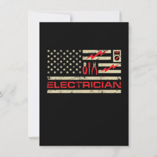 Carte De Correspondance Drapeau de Noël américain, électricien patriotique