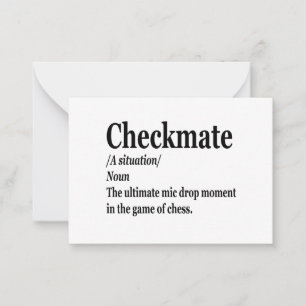 Carte De Correspondance Drôle Chess Checkmate Définition Chess Lover