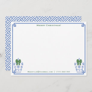 Carte De Correspondance Du Bureau De   Green Bow Ginger Jar Christmas