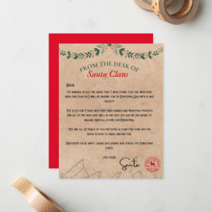 Carte De Correspondance Du Bureau Du Père Noël Kraft