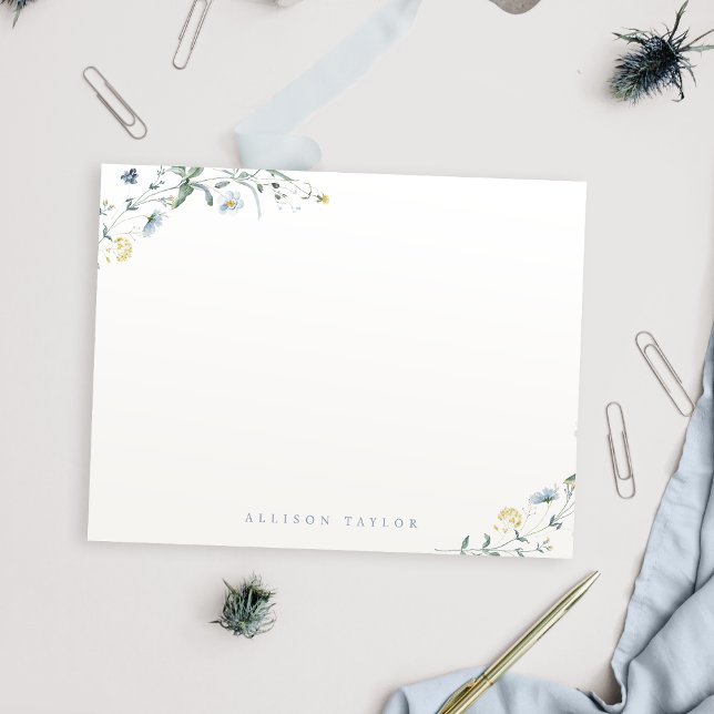 Carte De Correspondance Dusty Minimal de verdure Papeterie personnalisée (Dusty Minimal Greenery Personalized Stationery Note Card)