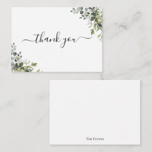 Carte De Correspondance Eau couleur verte BUDGET Merci Note