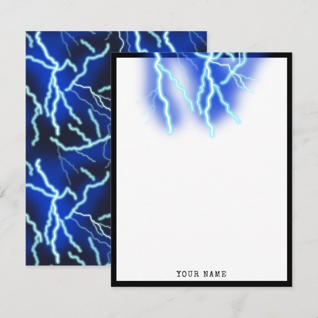 Carte De Correspondance Éclair Électricité Tonnerre Ciel nocturne (Devant / Derrière)