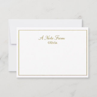 Carte De Correspondance Écriture élégante en or brossé