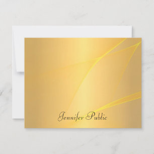 Carte De Correspondance Écriture manuscrite Nom de script Gold Arrière - p