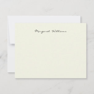 Carte De Correspondance Ecru Ivory White manuscrit Nom du script