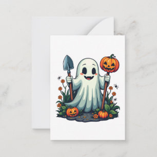 Carte De Correspondance Éffrayant Halloween Jardin d'automne Citrouille fa