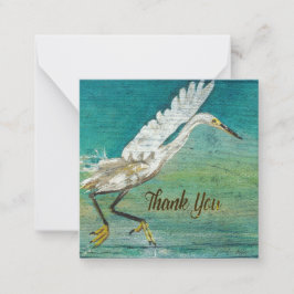 Carte De Correspondance Egret magnifique Bird Beach House Merci