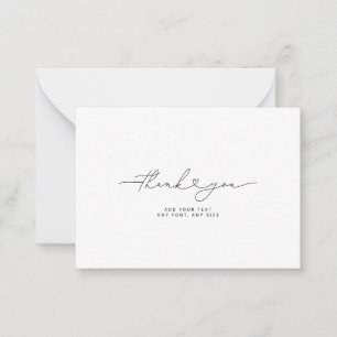 Carte De Correspondance Élégant 3,5"X2,5" pour script Merci