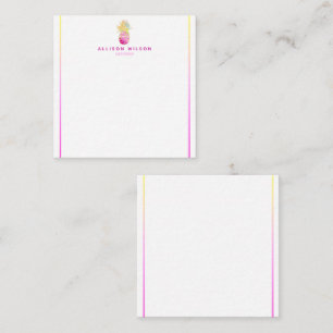 Carte De Correspondance Élégant ananas en rose et or