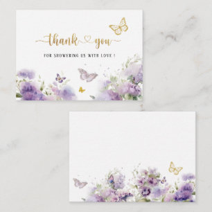 Carte De Correspondance Elégant aquarelle papillon embrasse merci bébé