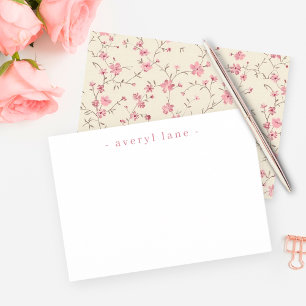 Carte De Correspondance Elégant Boho Fleur sauvage papier à lettres person