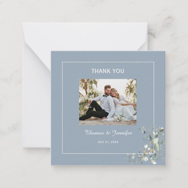 Carte De Correspondance Elégant Botanique Eucalyptus Verdure & Hydrangea (Devant)