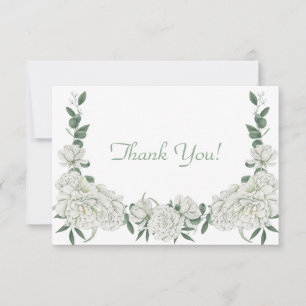 Carte De Correspondance Élégant Bouquet floral blanc