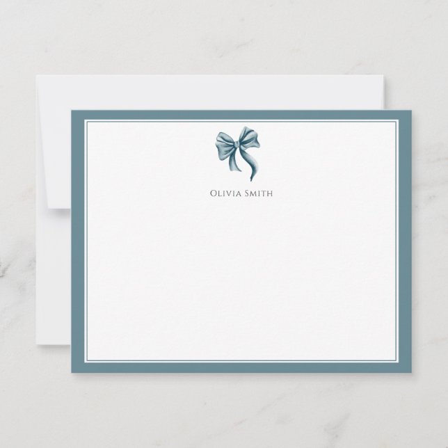 Carte De Correspondance Elegant Bow Coquette Personalized (Devant)