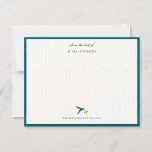 Carte De Correspondance Élégant colibri personnalisé