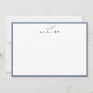 Carte De Correspondance Élégant Dusty Blue Botanical Branch