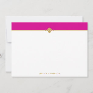 Carte De Correspondance Élégant élégant Hot Pink Gold personnalisé