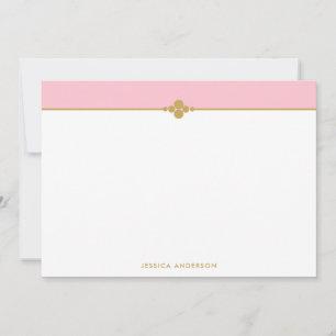 Carte De Correspondance Élégant élégant rose or personnalisé