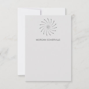 Carte De Correspondance Elégant gris ardoise Abstraite Fleur moderne