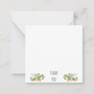 Carte De Correspondance Élégant Merci blanc tournesol