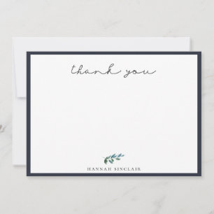 Carte De Correspondance Élégant Merci bleu marine
