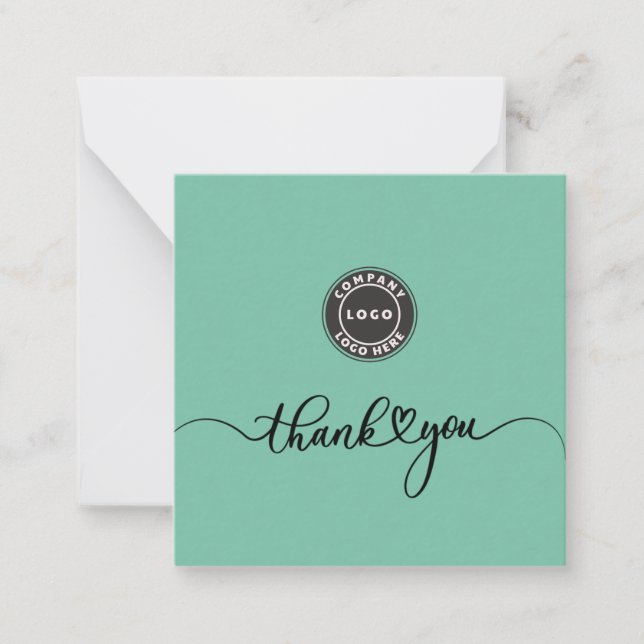 Carte De Correspondance Élégant Merci de logo d'entreprise personnalisé (Devant)