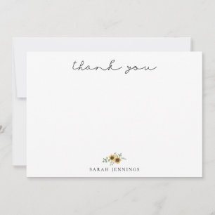 Carte De Correspondance Elégant Merci de tournesol Eucalyptus