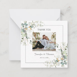 Carte De Correspondance Elégant Merci végétal Eucalyptus Botanique