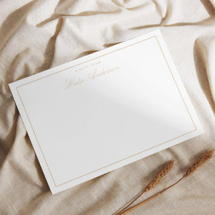 Carte De Correspondance Élégant Minimal Classic Script Pastel Brown