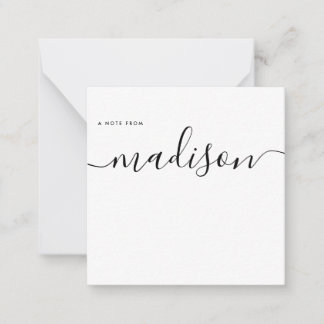 Carte De Correspondance Elegant Minimalist Girly Monogram Name Calligraphy