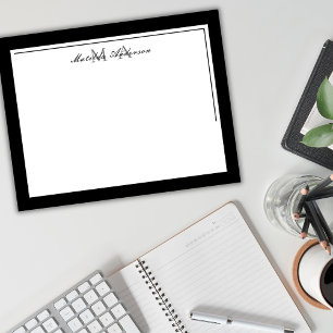Carte De Correspondance Élégant minimaliste noir deux nom de frontière Mon