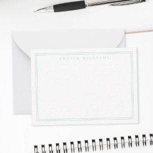 Carte De Correspondance Elégant minimaliste Turquoise Deux Frontières