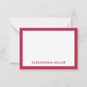 Carte De Correspondance Élégant Moderne Fille tendance Magenta Rose