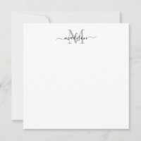 Élégant moderne Script élégant Monogramme gris