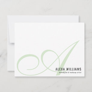 Carte De Correspondance Élégant Monogram Mint Green Simple Business