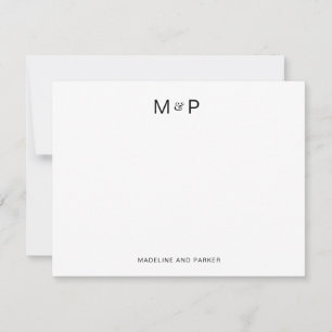Carte De Correspondance Élégant Monogramme Contemporain Couple