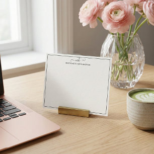 Carte De Correspondance Élégant Monogramme manuscrit moderne Nom