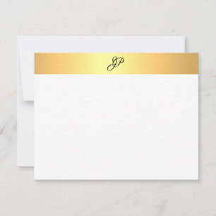 Carte De Correspondance Élégant Monogramme manuscrit Nom Faux Gold