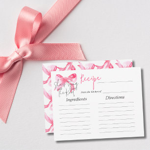 Carte De Correspondance Elégant noeud de nouage rose Fête des mariées Rece