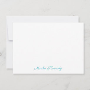 Carte De Correspondance Elégant Ocean Blue Script Diamond Signature