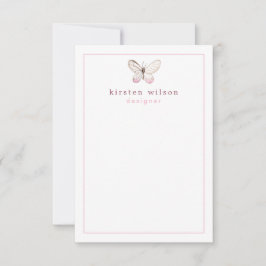Carte De Correspondance Élégant Papillon rose pâle Personnalisé