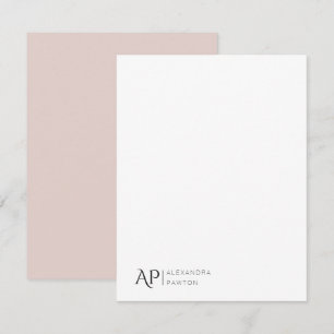 Carte De Correspondance Élégant Pastel Rose Personnalisé Nom personnel