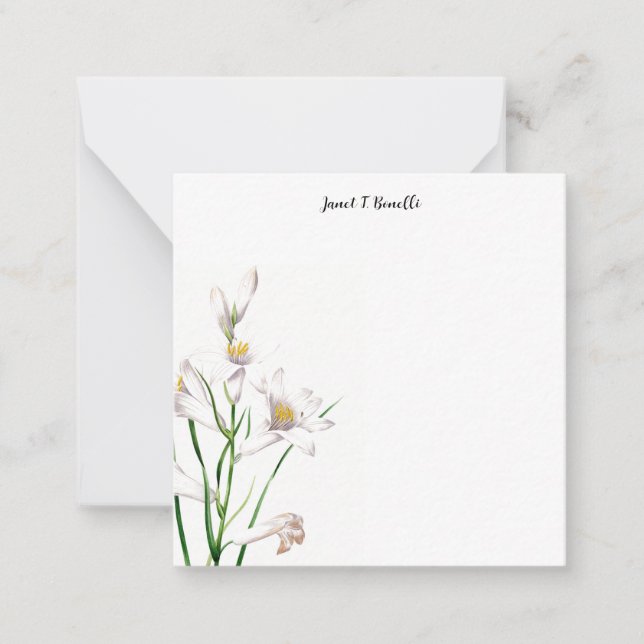 Carte De Correspondance Élégant Plain Professional Calligraphie Floral (Devant)