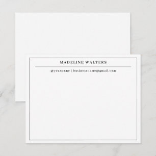 Carte De Correspondance Elégant professionnel noir noir noir Monogramme Bo