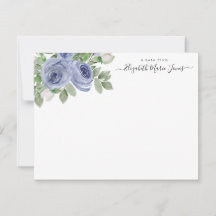 Élégant Rose Flore Bleu Aquarelle élégant Script
