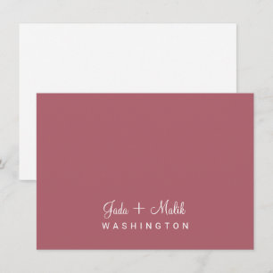 Carte De Correspondance Élégant Script Mariage Couple Monogram Terracotta