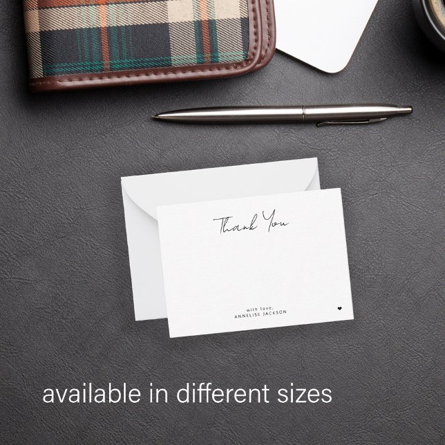 Carte De Correspondance Élégant script moderne chic simple merci (Créateur téléchargé)