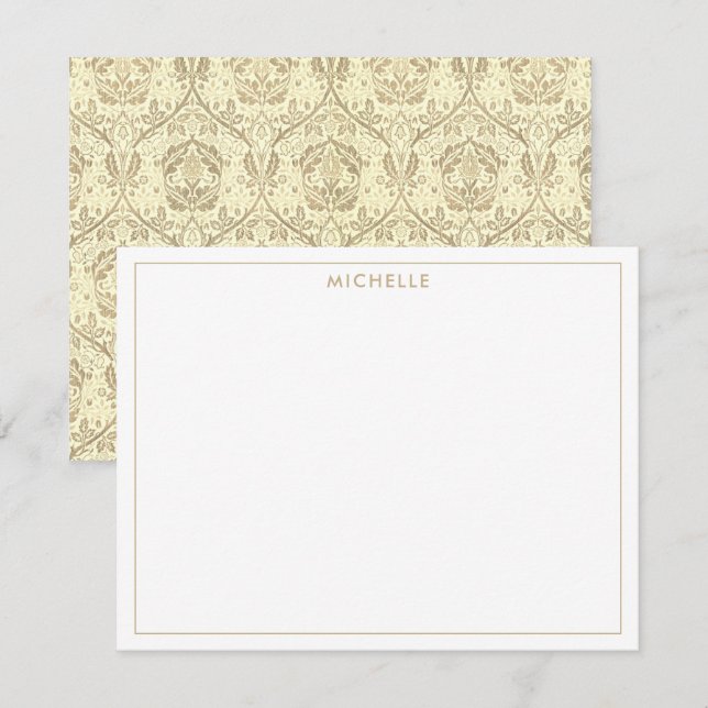 Carte De Correspondance Elégant sépia tan motif floral (Devant / Derrière)
