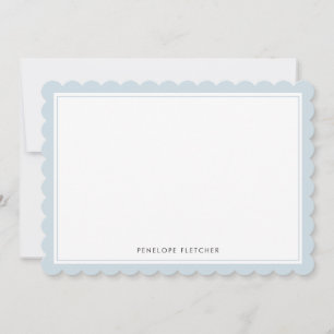 Carte De Correspondance Élégant Simple Moderne Bordure Bleu Clair en Coqui